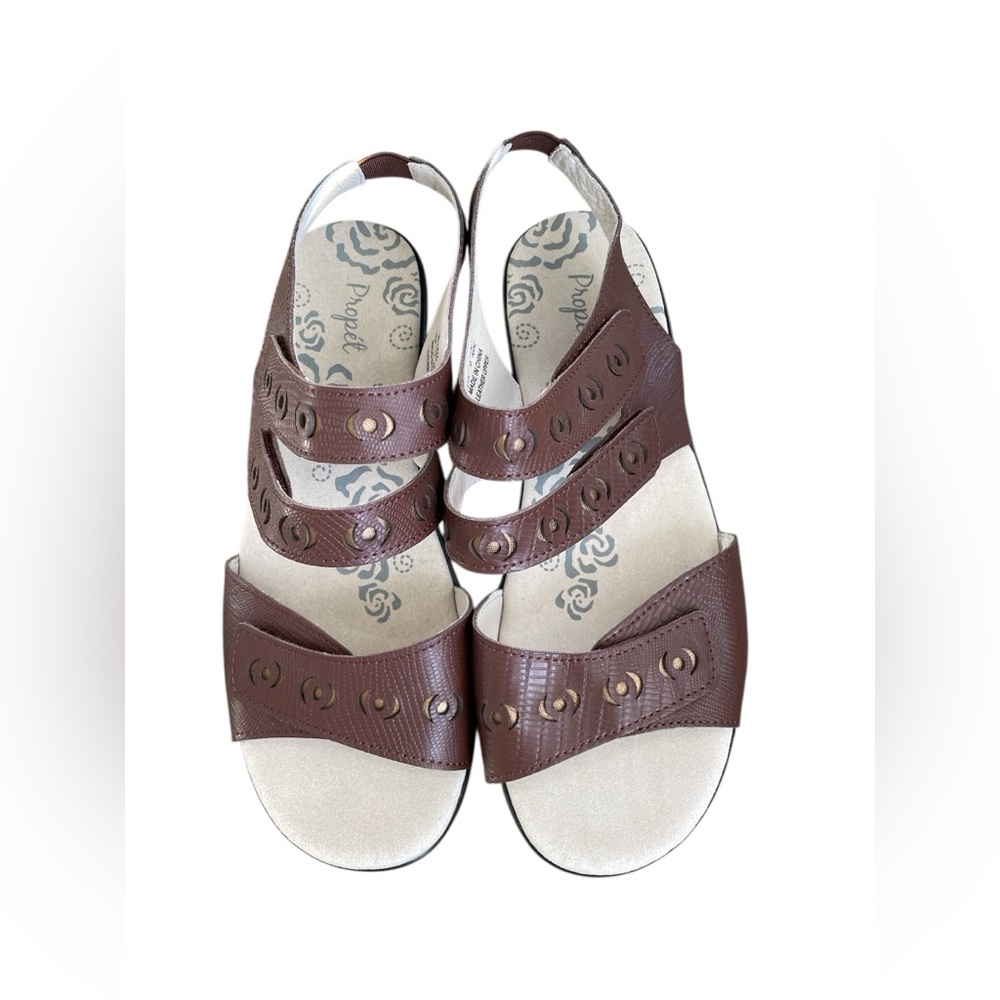 Propet Brown Leather Slingback Sandals